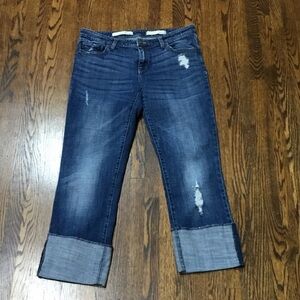Women's Dark Blue Wide Cuffed  Jeans